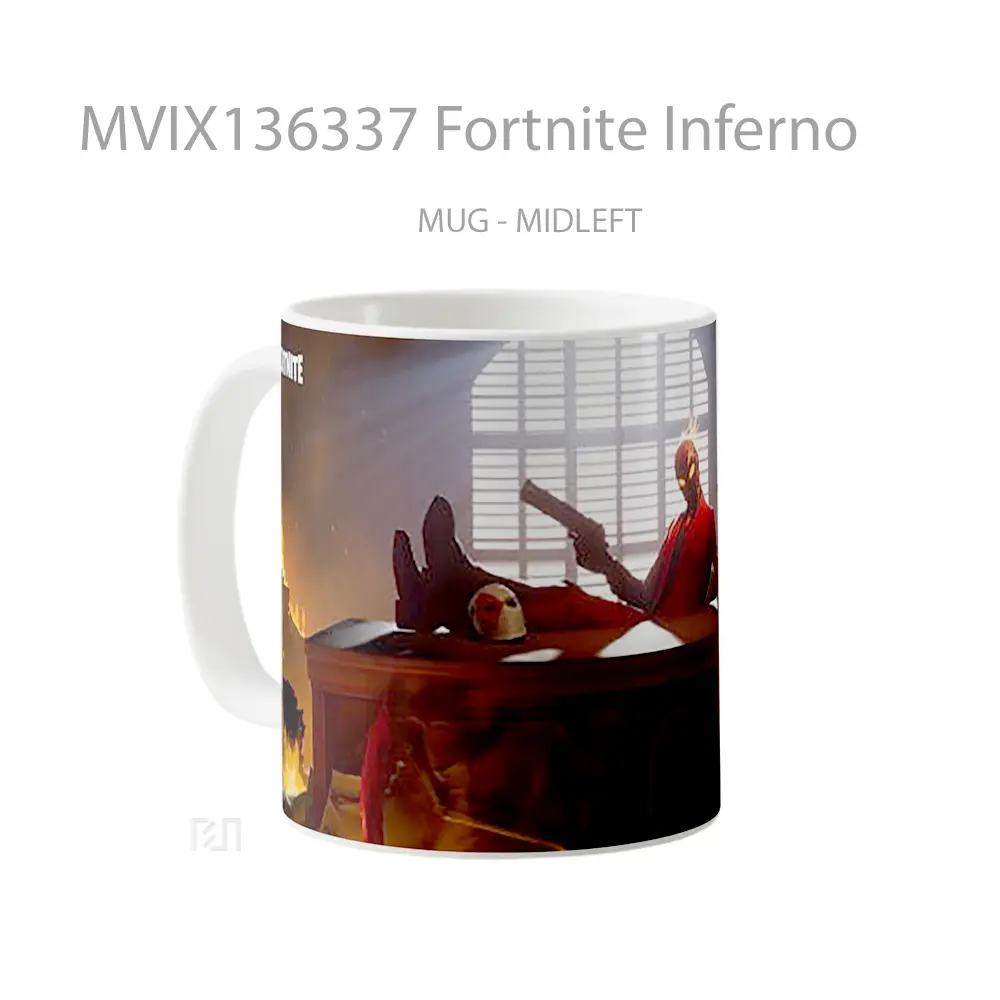Mug Fortnite Inferno Cangkir Gamer - All-side / Desain