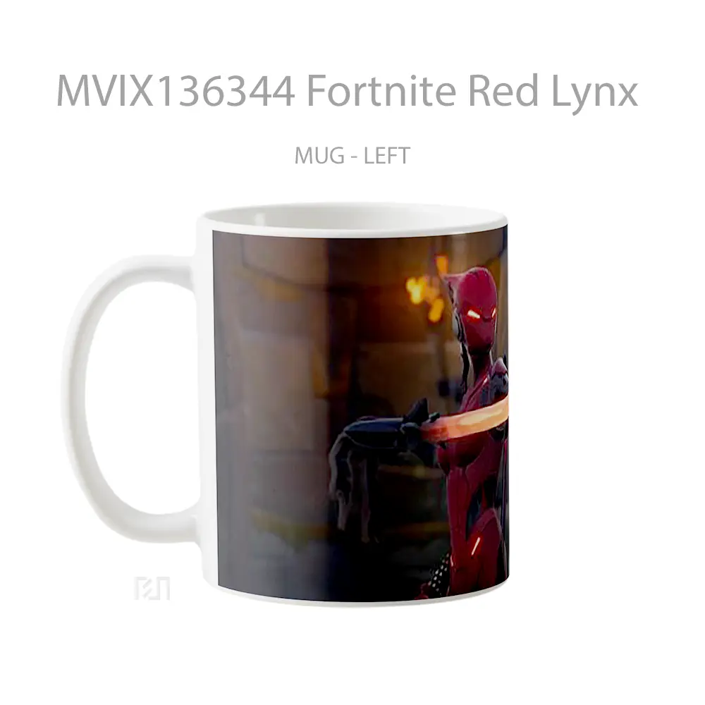 Mug Fortnite Red Lynx Cangkir Gamer - All-side / Desain