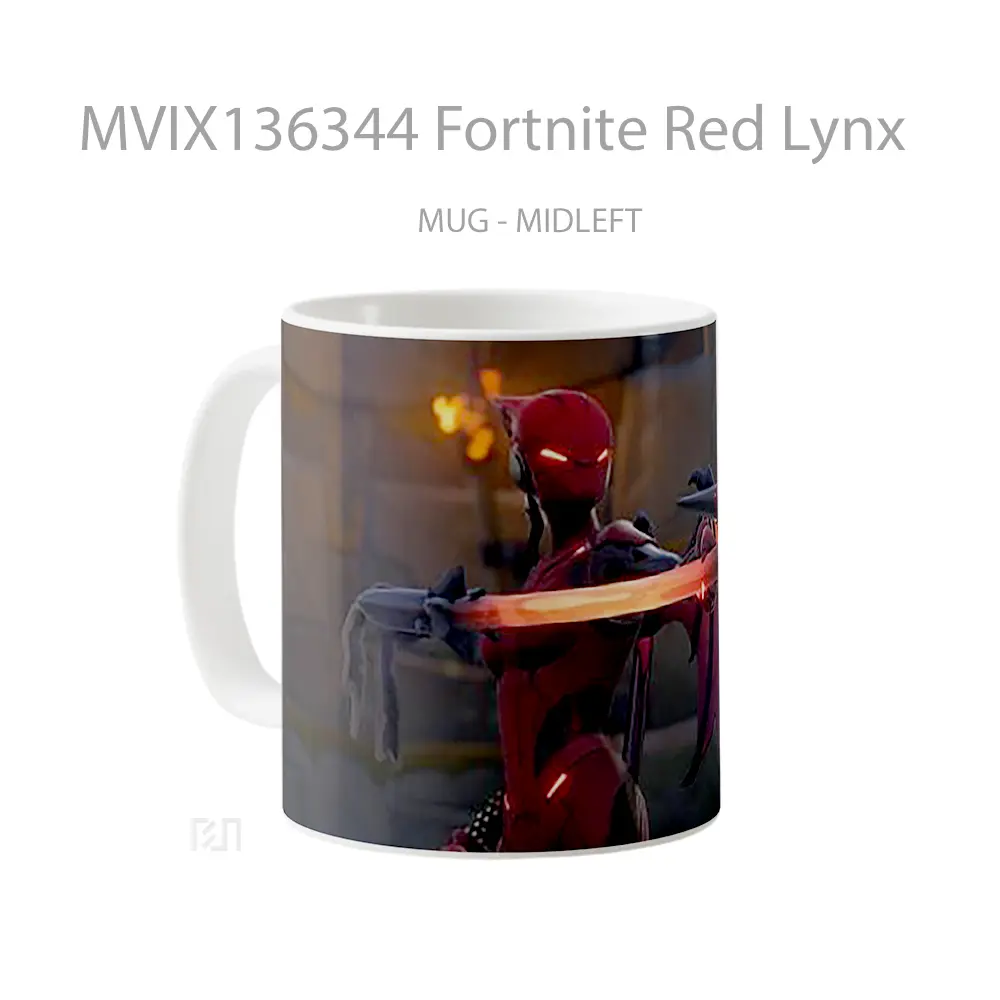 Mug Fortnite Red Lynx Cangkir Gamer - All-side / Desain