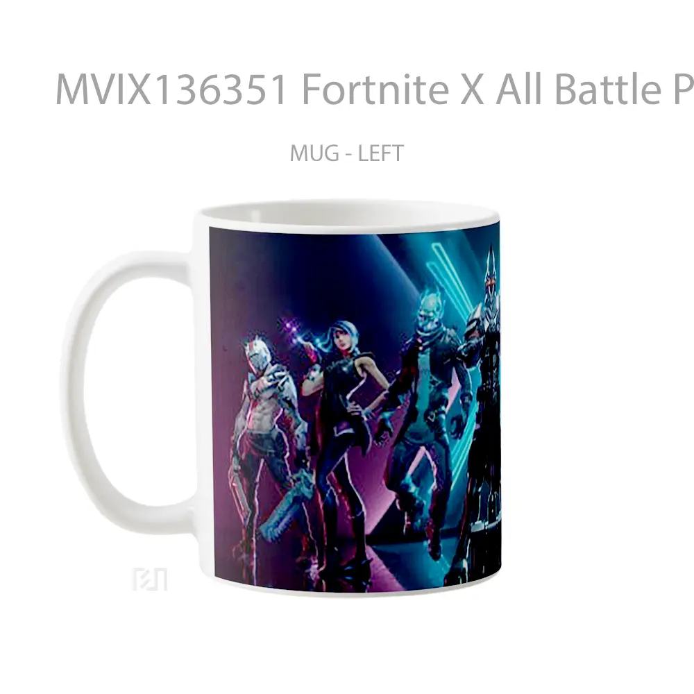 Mug Fortnite X All Battle Pass Skins Outfits Season 10 Cangkir Gamer - All-side / Desain