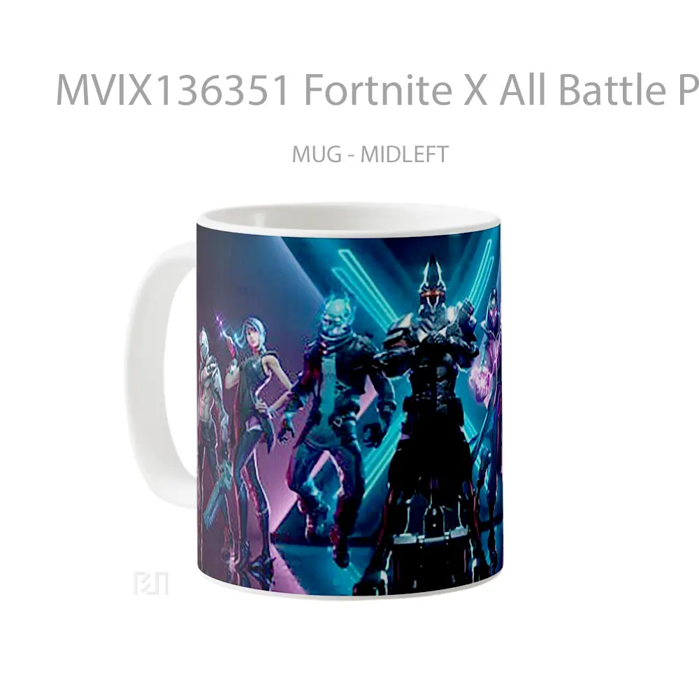 Mug Fortnite X All Battle Pass Skins Outfits Season 10 Cangkir Gamer - All-side / Desain