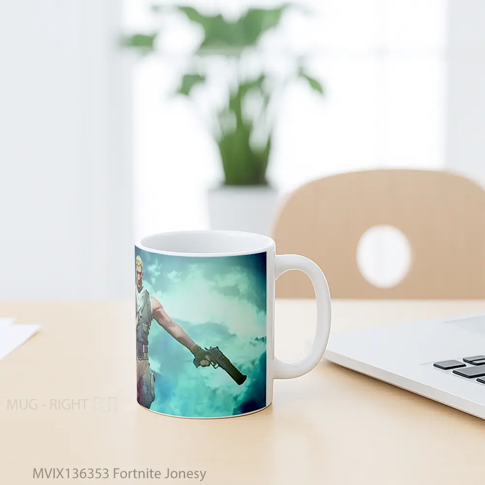Mug Fortnite Jonesy Cangkir Gamer - All-side / Desain