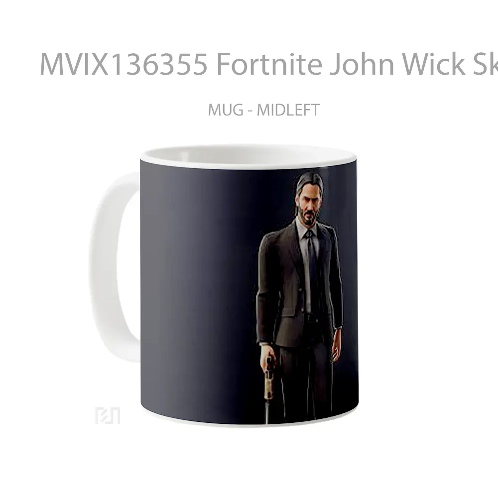 Mug Fortnite John Wick Skin Cangkir Gamer - All-side / Desain