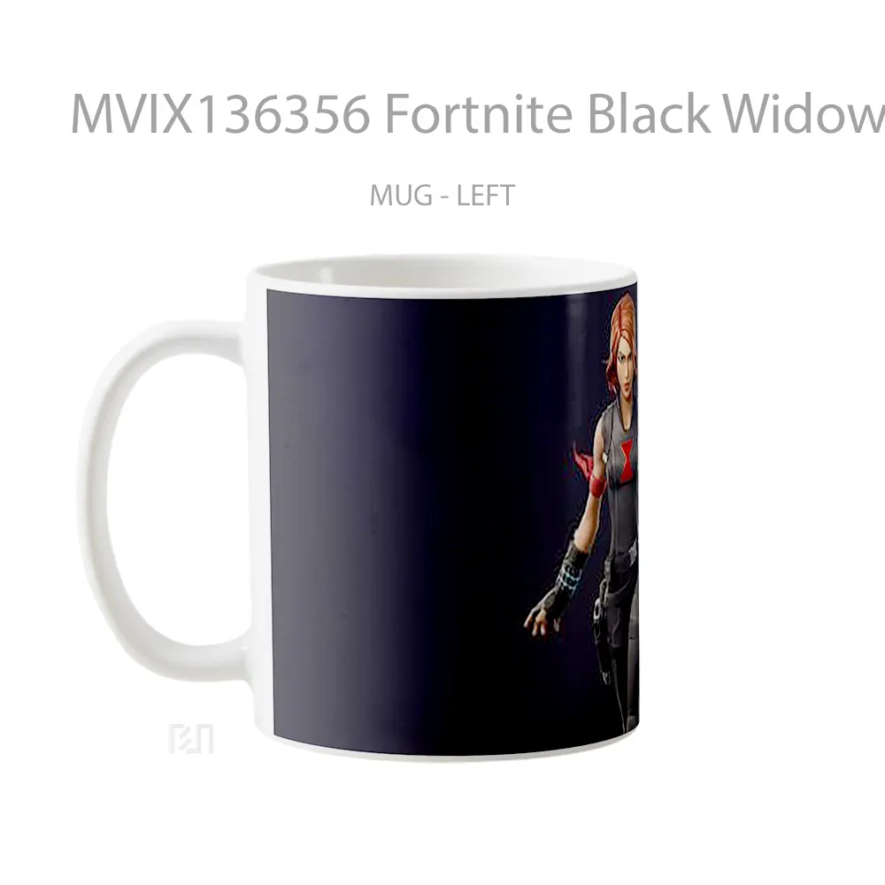 Mug Fortnite Black Widow Skin Gelas Superhero - All-side / Desain