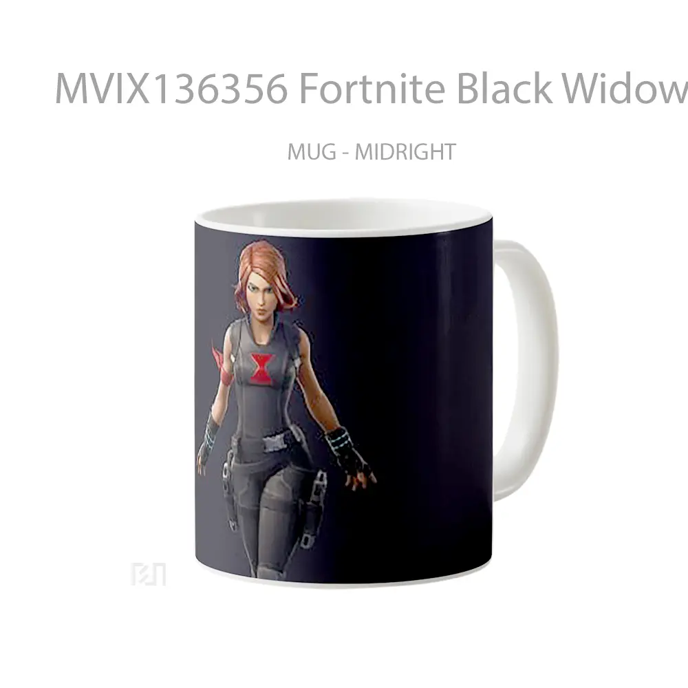 Mug Fortnite Black Widow Skin Gelas Superhero - All-side / Desain