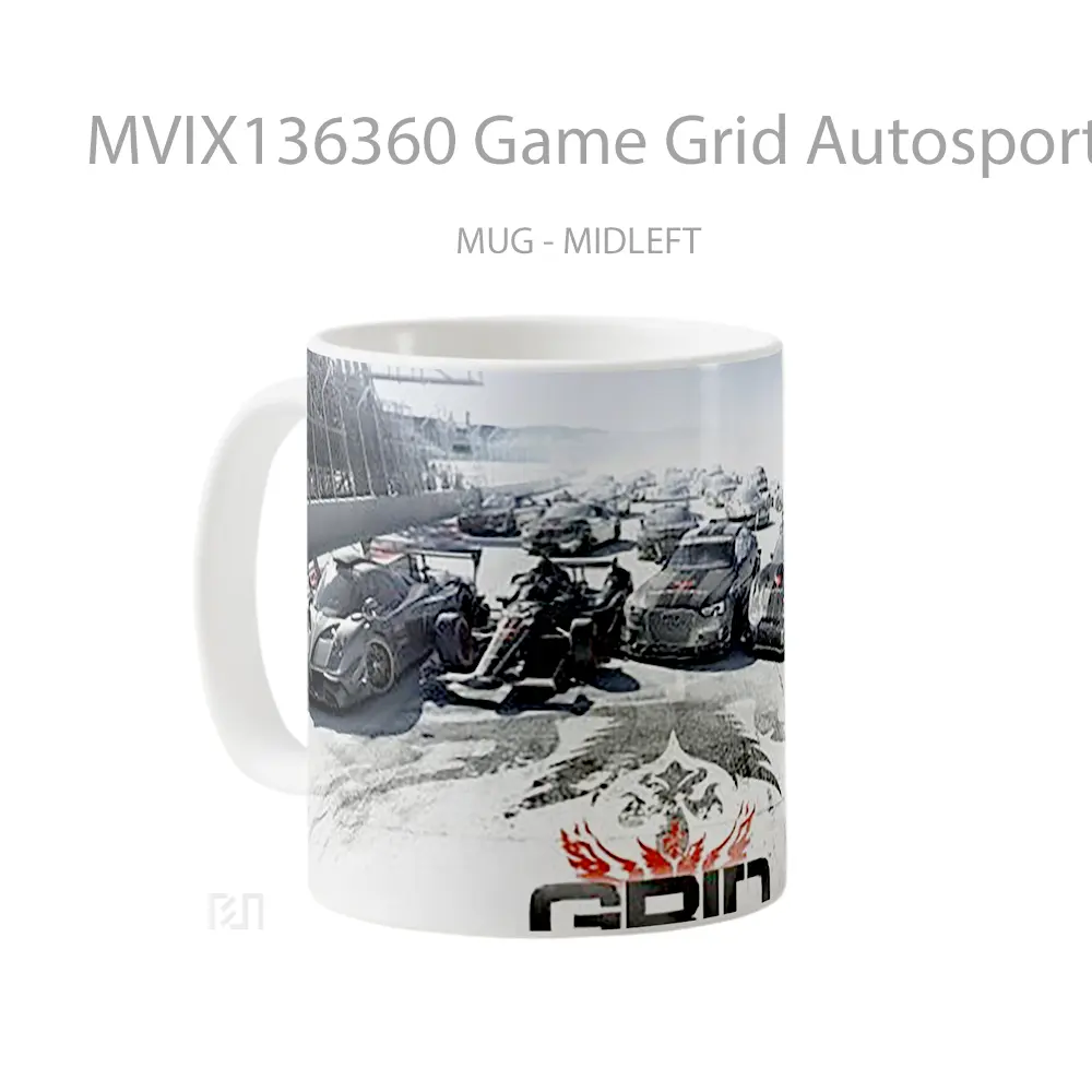 Mug Game Grid Autosport Cangkir Gamer - All-side / Desain