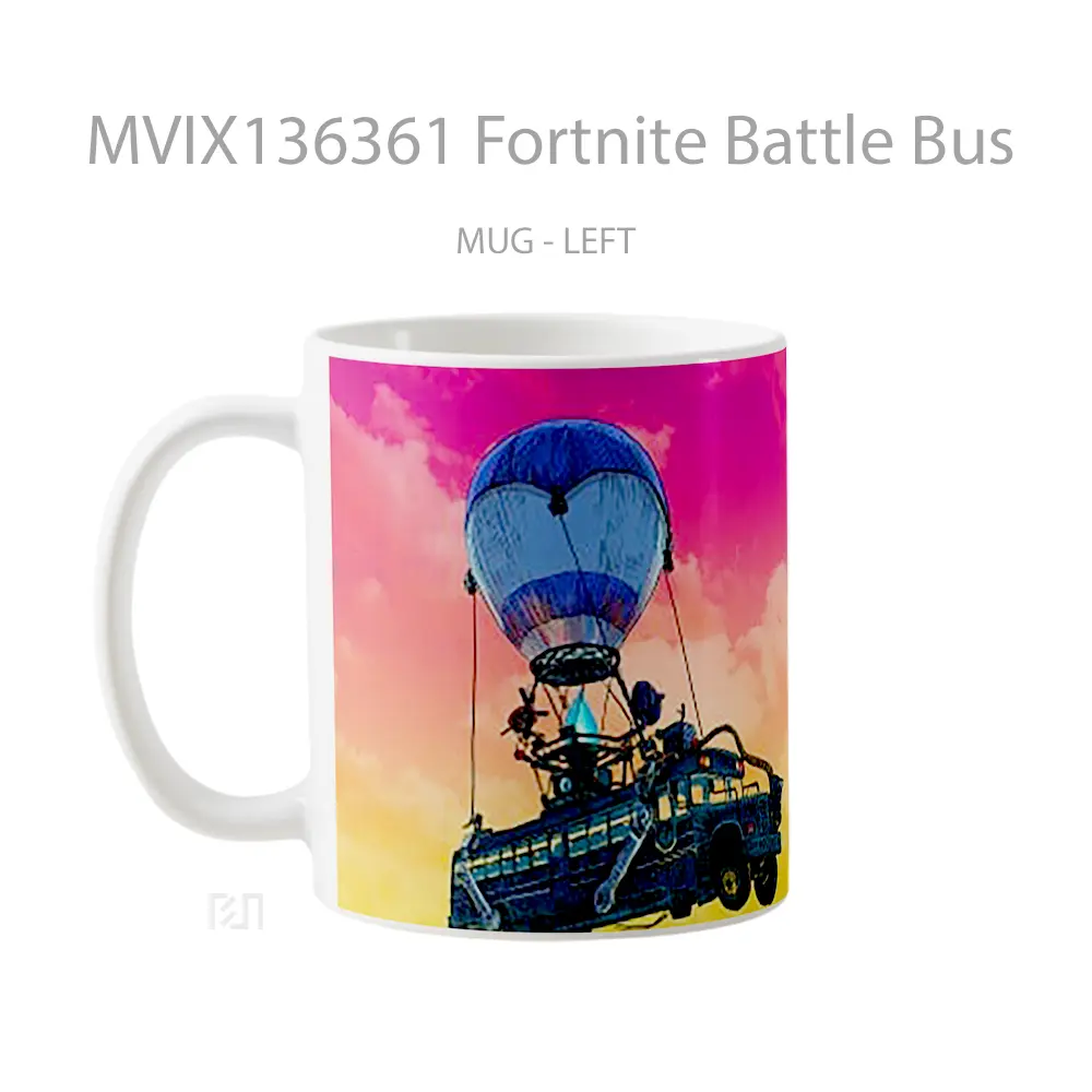 Mug Fortnite Battle Bus Cangkir Gamer - All-side / Desain