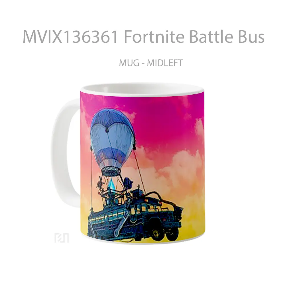 Mug Fortnite Battle Bus Cangkir Gamer - All-side / Desain
