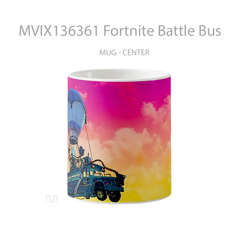 Mug Keramik Premium SNI - Mug Fortnite Battle Bus Cangkir Gamer