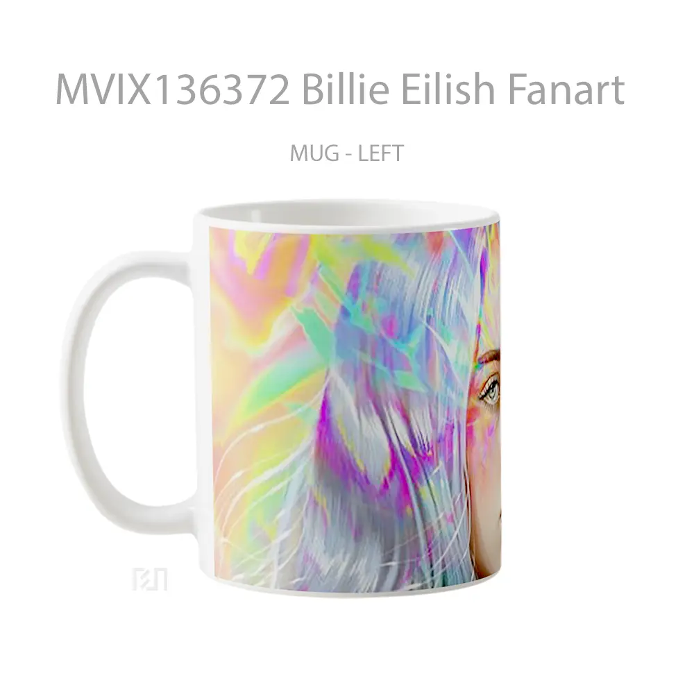 Mug Billie Eilish Fanart Gelas Selebriti - All-side / Desain