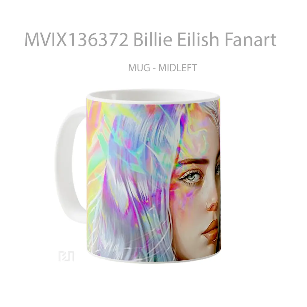 Mug Billie Eilish Fanart Gelas Selebriti - All-side / Desain