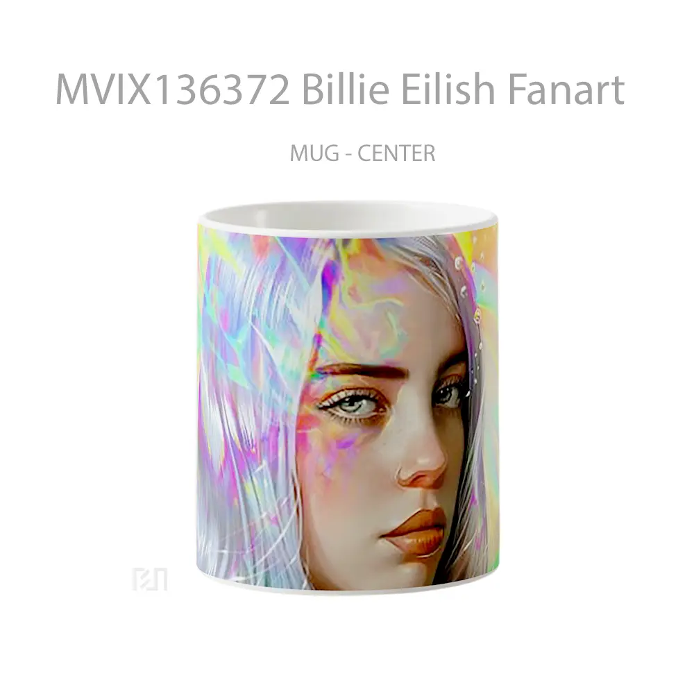 Mug Billie Eilish Fanart Gelas Selebriti