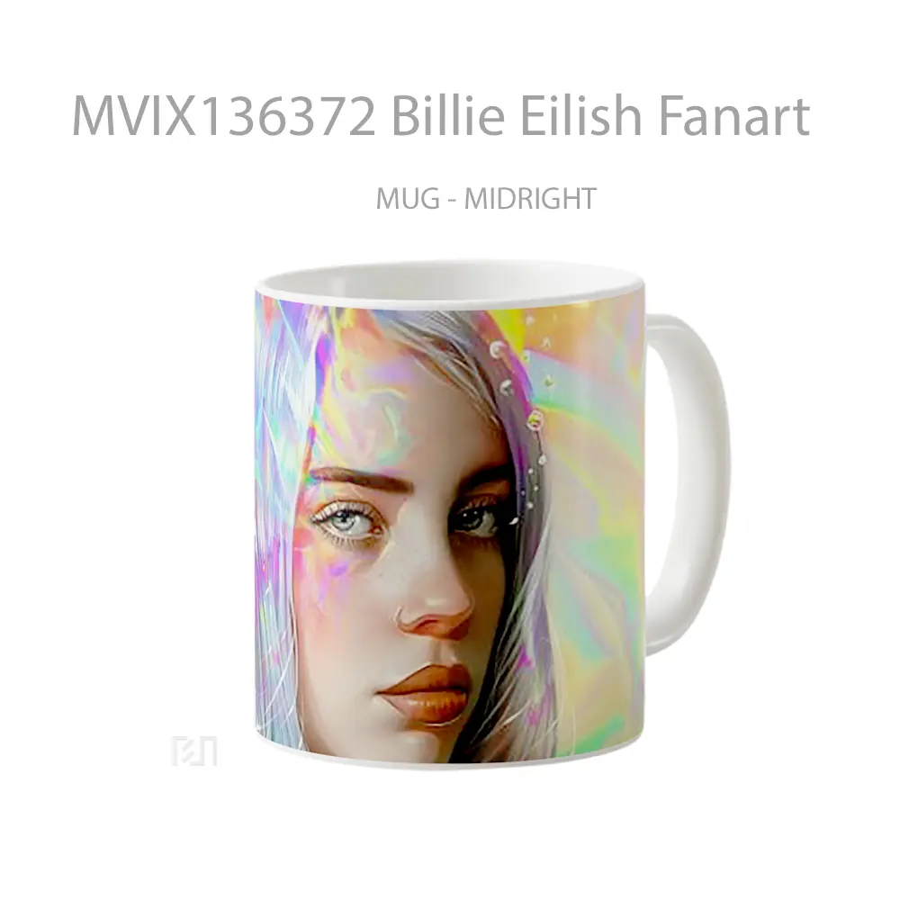 Mug Billie Eilish Fanart Gelas Selebriti - All-side / Desain