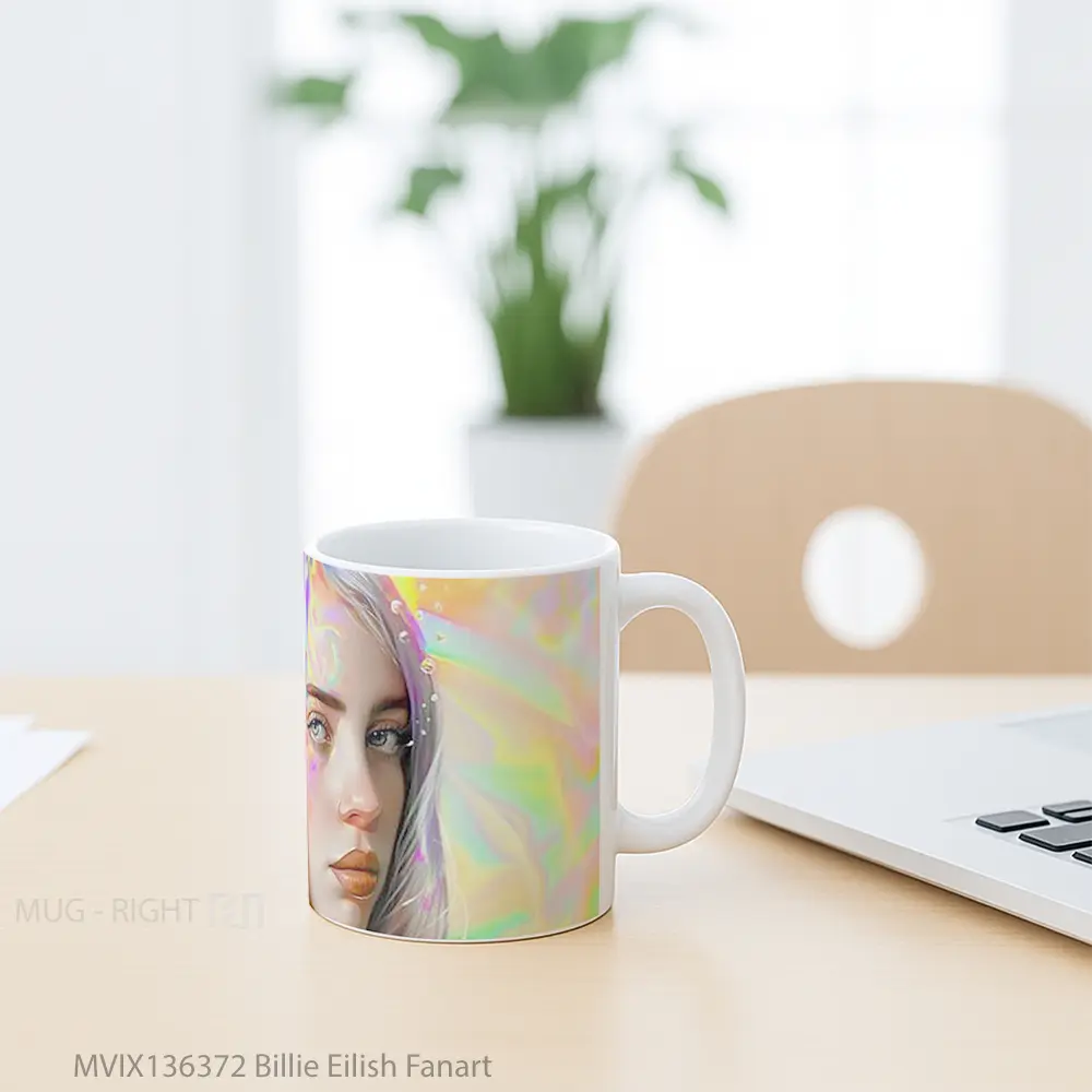 Mug Billie Eilish Fanart Gelas Selebriti - All-side / Desain