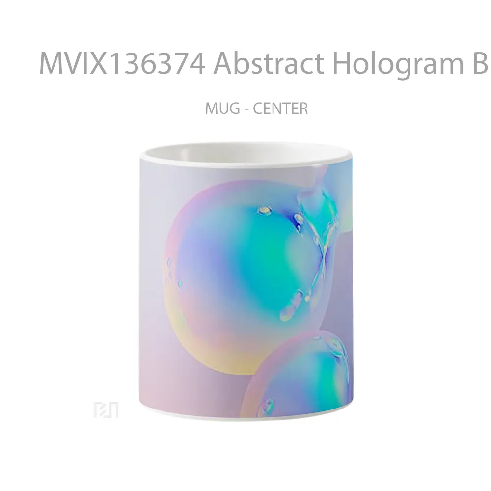 Mug Abstract Hologram Bubbles Gelas Seni Modern