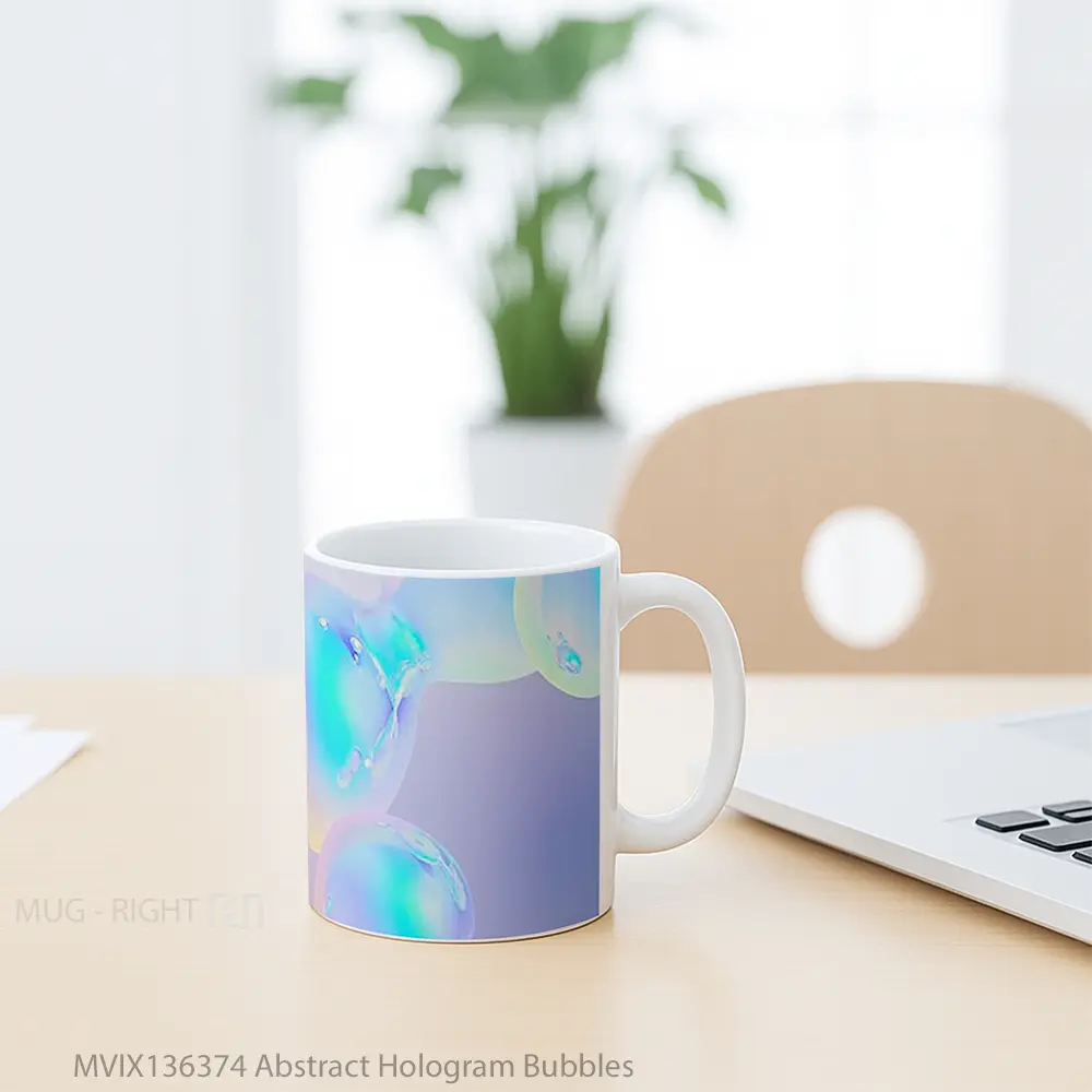 Mug Abstract Hologram Bubbles Gelas Seni Modern - All-side / Desain