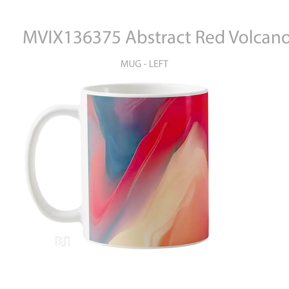 Mug Abstract Red Volcano Gelas Seni Modern - All-side / Desain