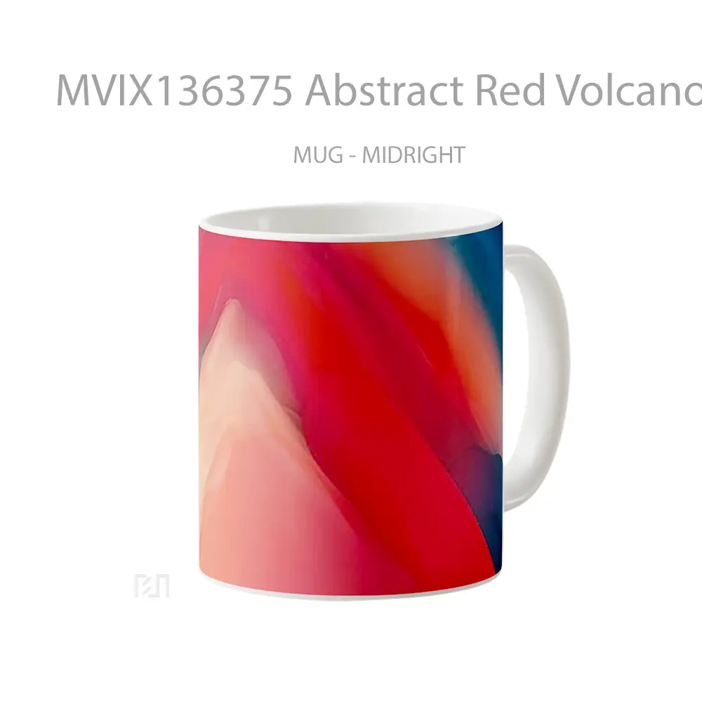 Mug Abstract Red Volcano Gelas Seni Modern - All-side / Desain