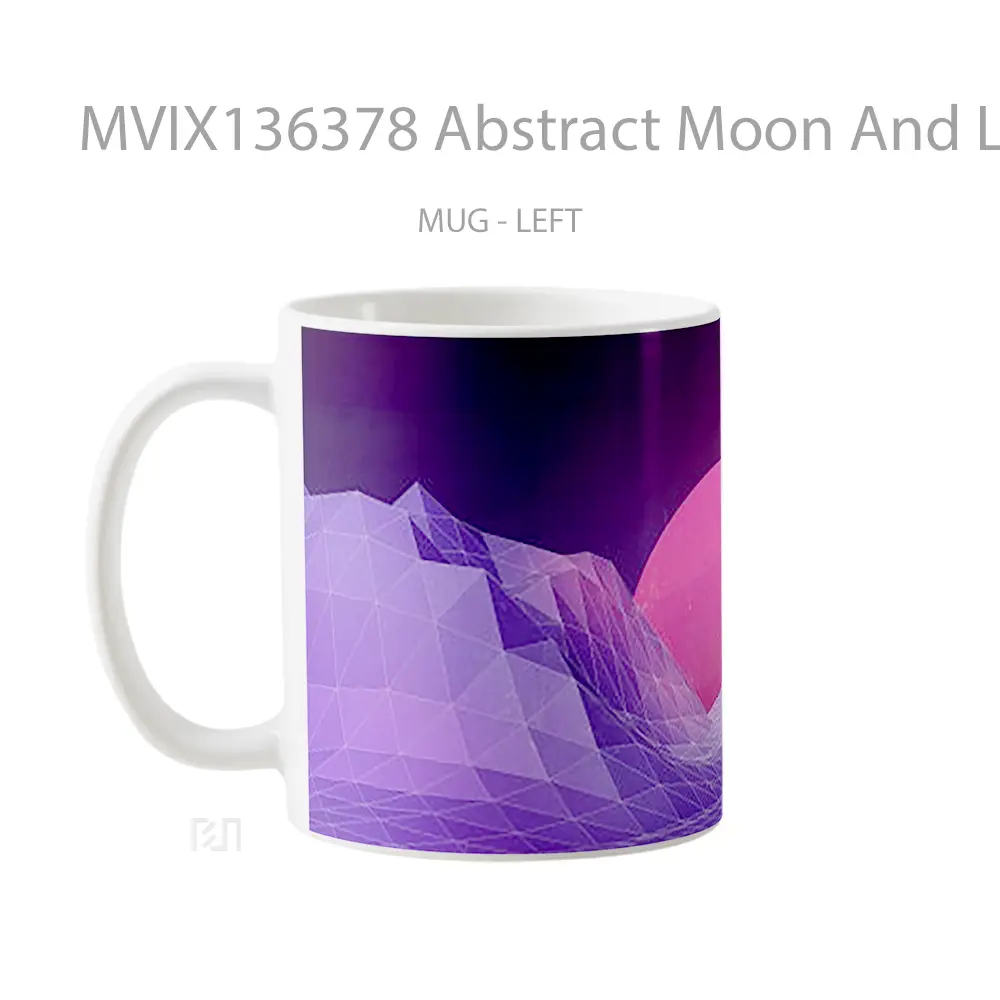 Mug Abstract Moon And Landscape Gelas Pemandangan Alam - All-side / Desain