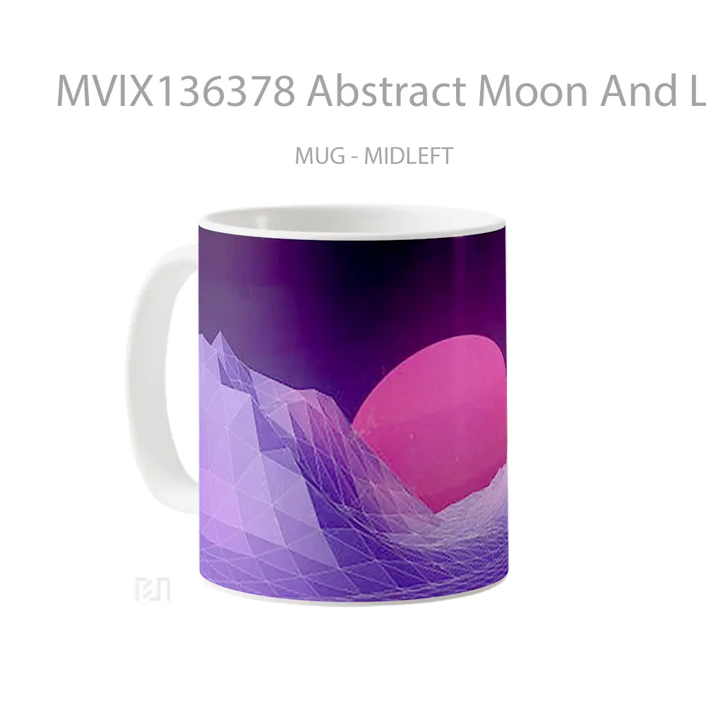 Mug Abstract Moon And Landscape Gelas Pemandangan Alam - All-side / Desain