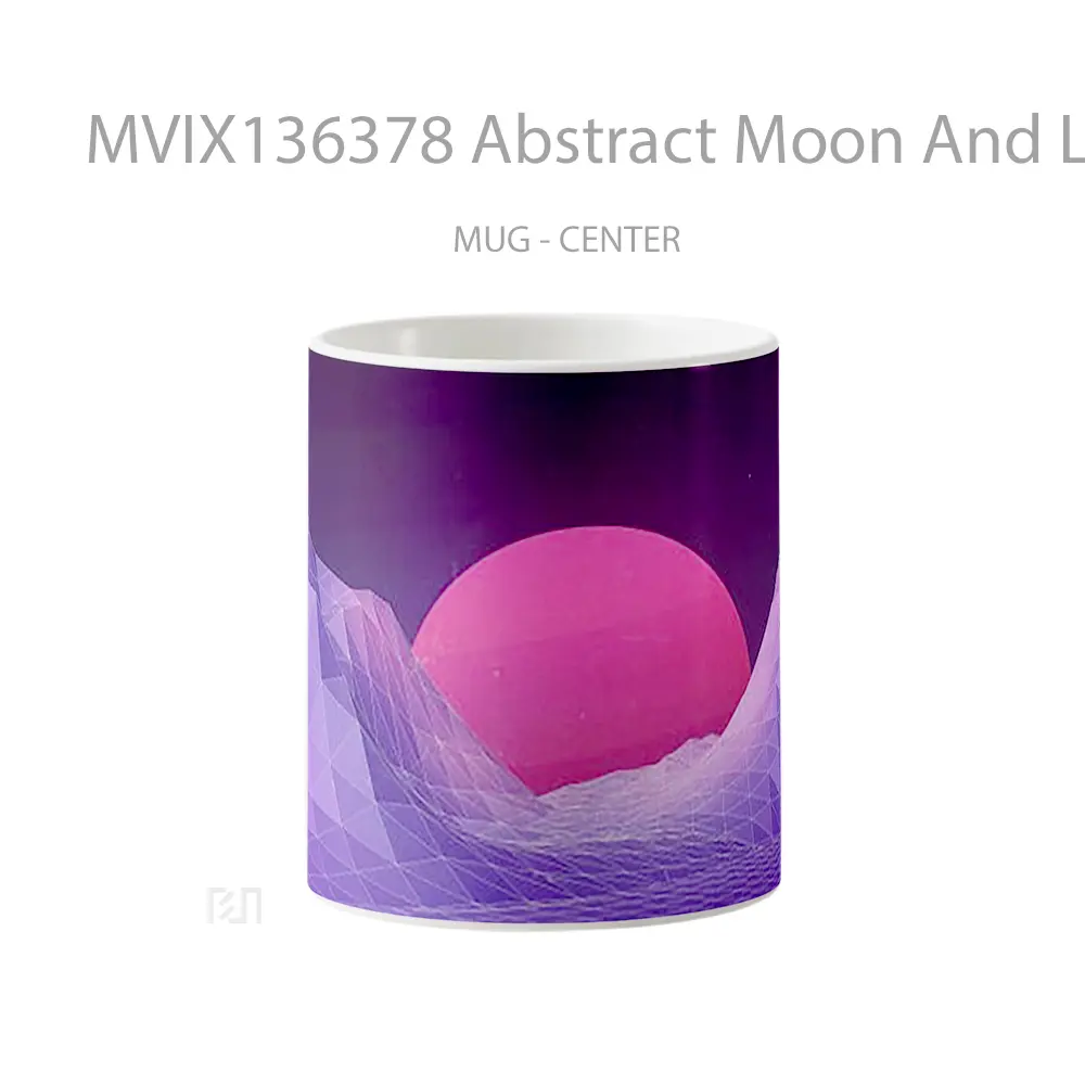 Mug Abstract Moon And Landscape Gelas Pemandangan Alam