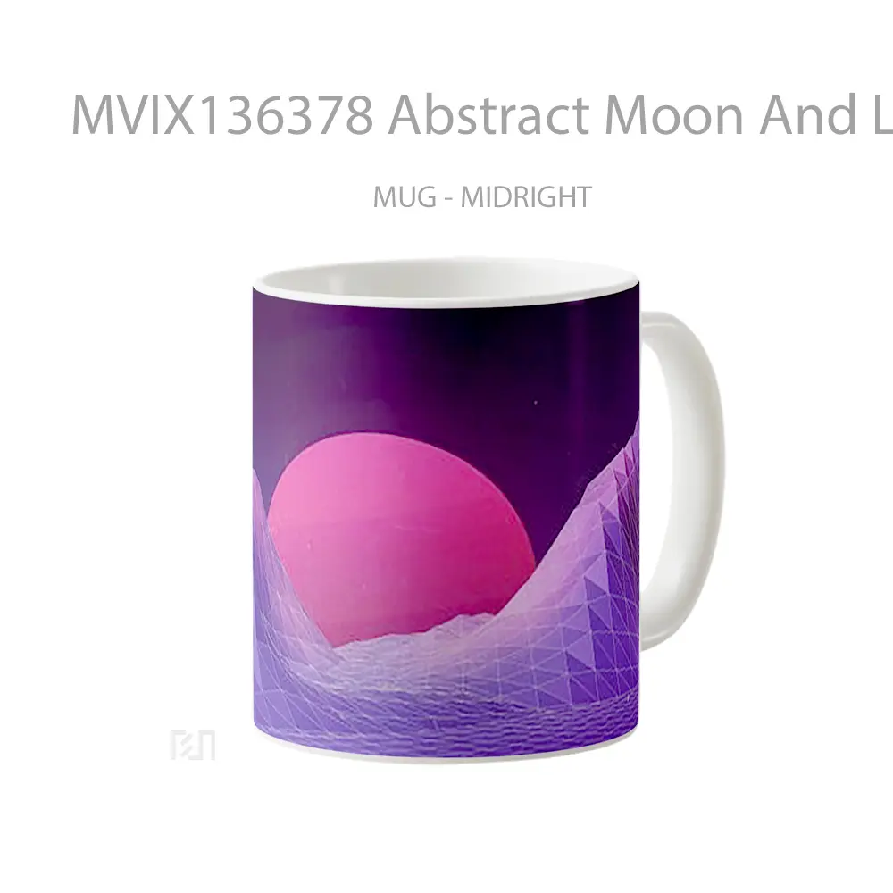 Mug Abstract Moon And Landscape Gelas Pemandangan Alam - All-side / Desain
