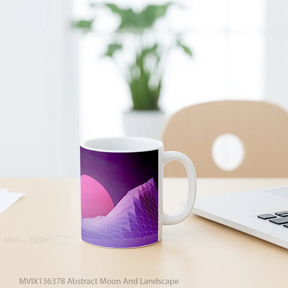 Mug Abstract Moon And Landscape Gelas Pemandangan Alam - All-side / Desain