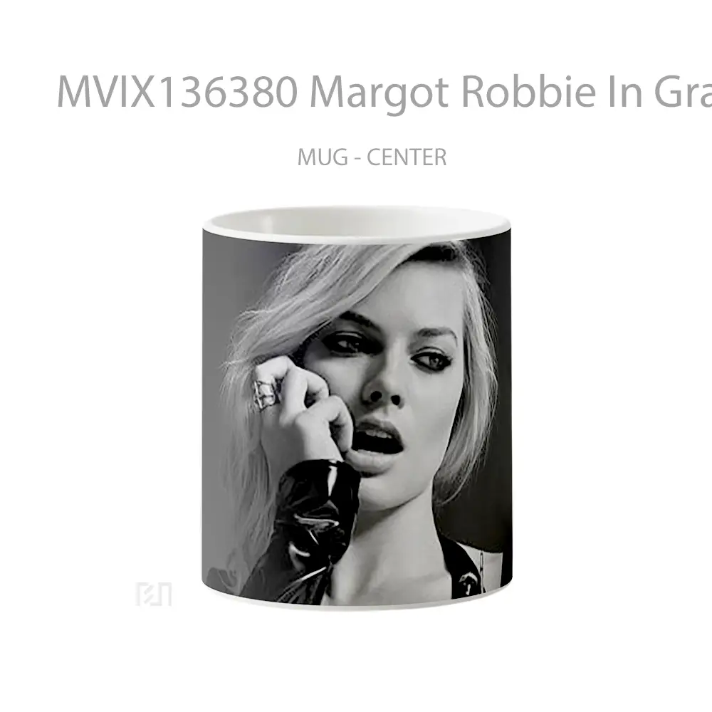 Mug Margot Robbie In Grayscale Gelas Keramik Unik