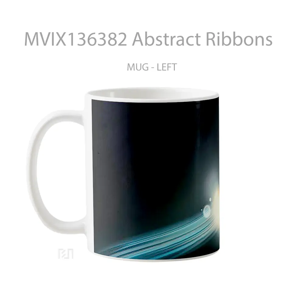 Mug Abstract Ribbons Gelas Seni Modern - All-side / Desain