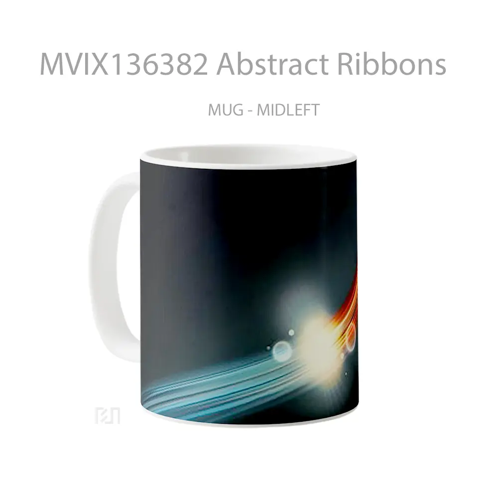 Mug Abstract Ribbons Gelas Seni Modern - All-side / Desain