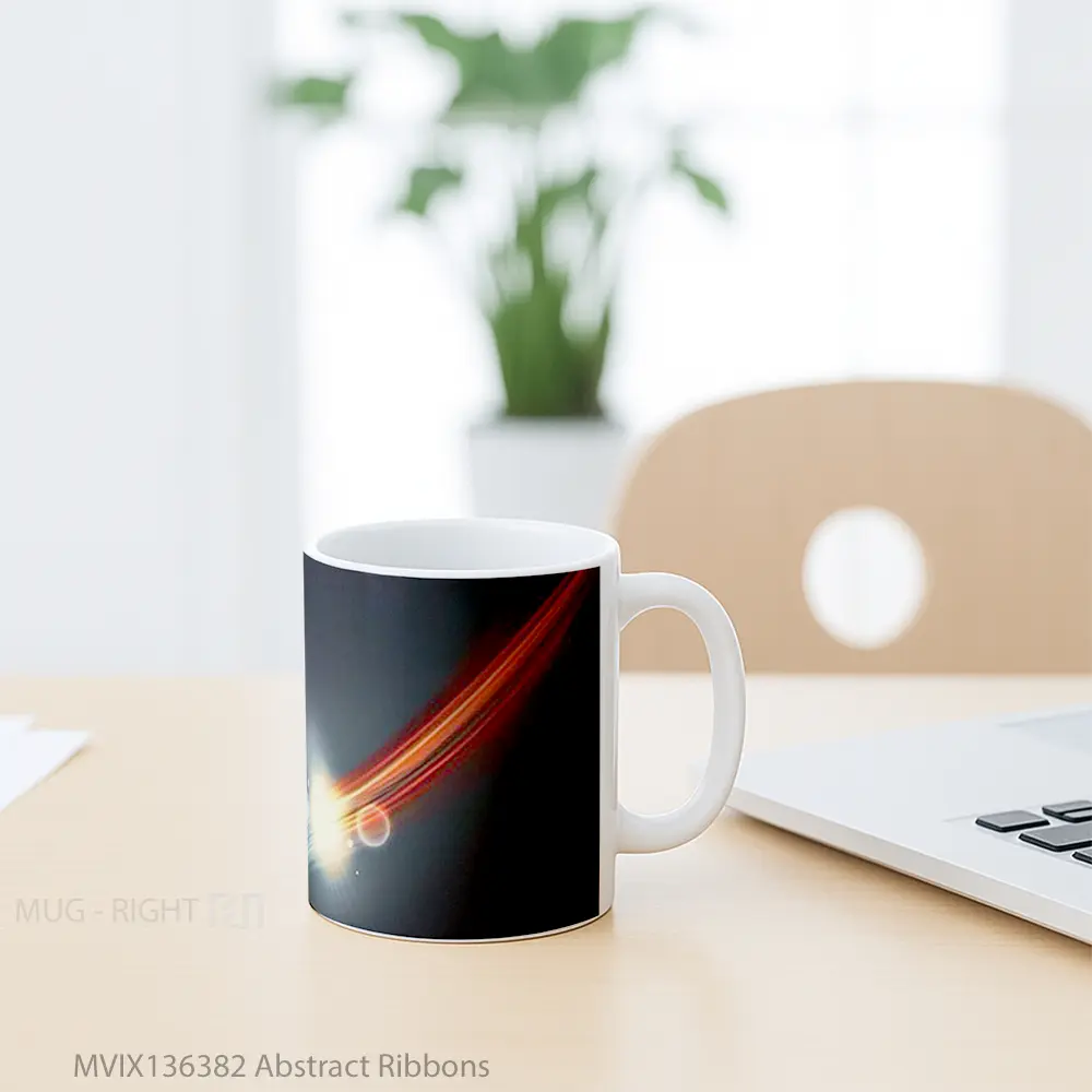 Mug Abstract Ribbons Gelas Seni Modern - All-side / Desain