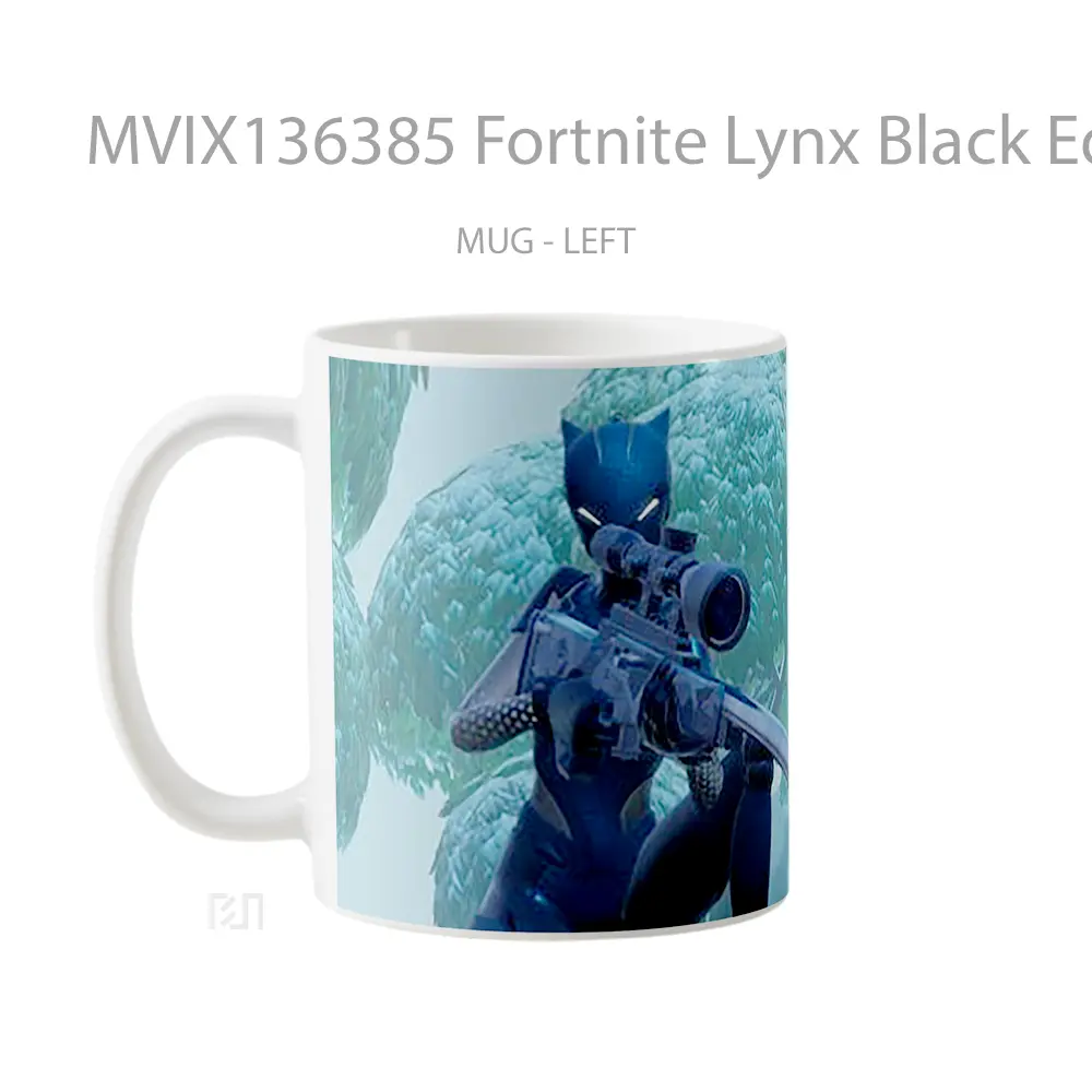 Mug Fortnite Lynx Black Edition Cangkir Gamer - All-side / Desain