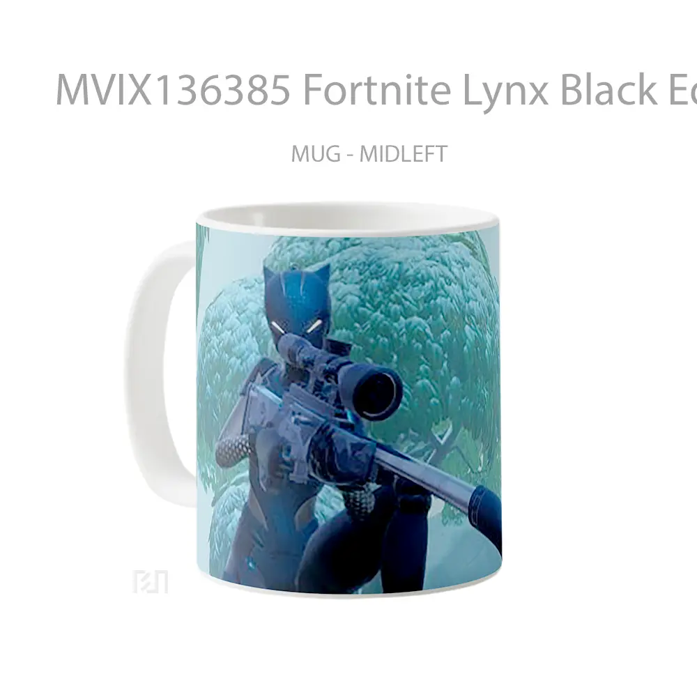 Mug Fortnite Lynx Black Edition Cangkir Gamer - All-side / Desain