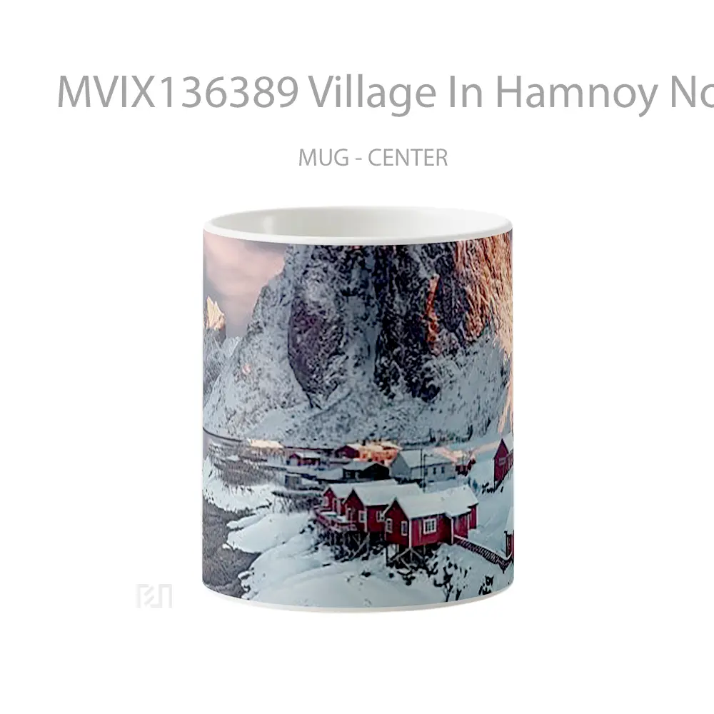 Mug Village In Hamnoy Norway At Sunset Gelas Pemandangan Alam