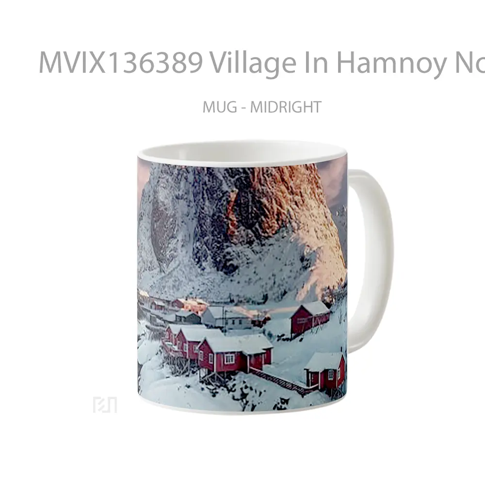 Mug Village In Hamnoy Norway At Sunset Gelas Pemandangan Alam - All-side / Desain