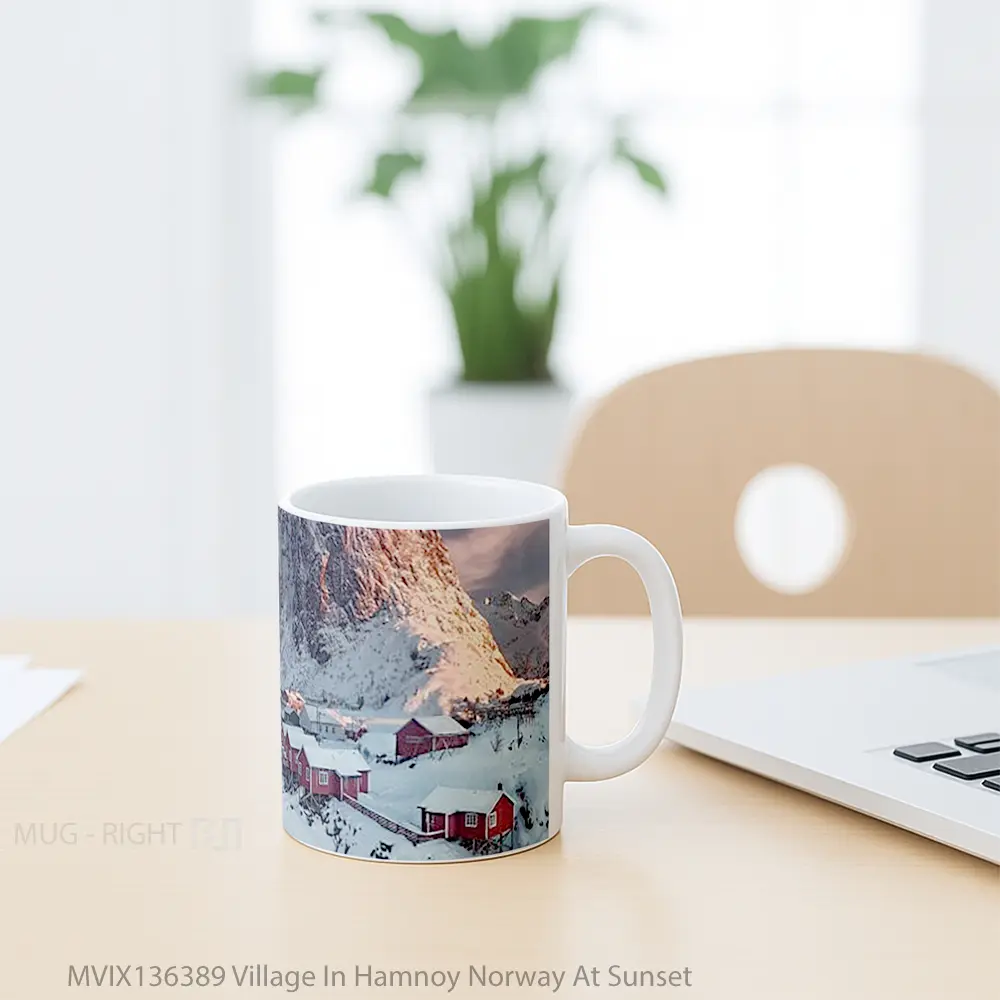 Mug Village In Hamnoy Norway At Sunset Gelas Pemandangan Alam - All-side / Desain