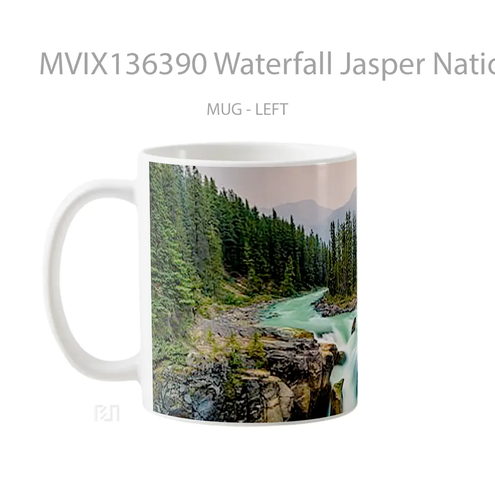 Mug Waterfall Jasper National Park Canada Gelas Pemandangan Alam - All-side / Desain