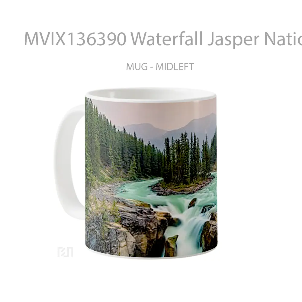 Mug Waterfall Jasper National Park Canada Gelas Pemandangan Alam - All-side / Desain