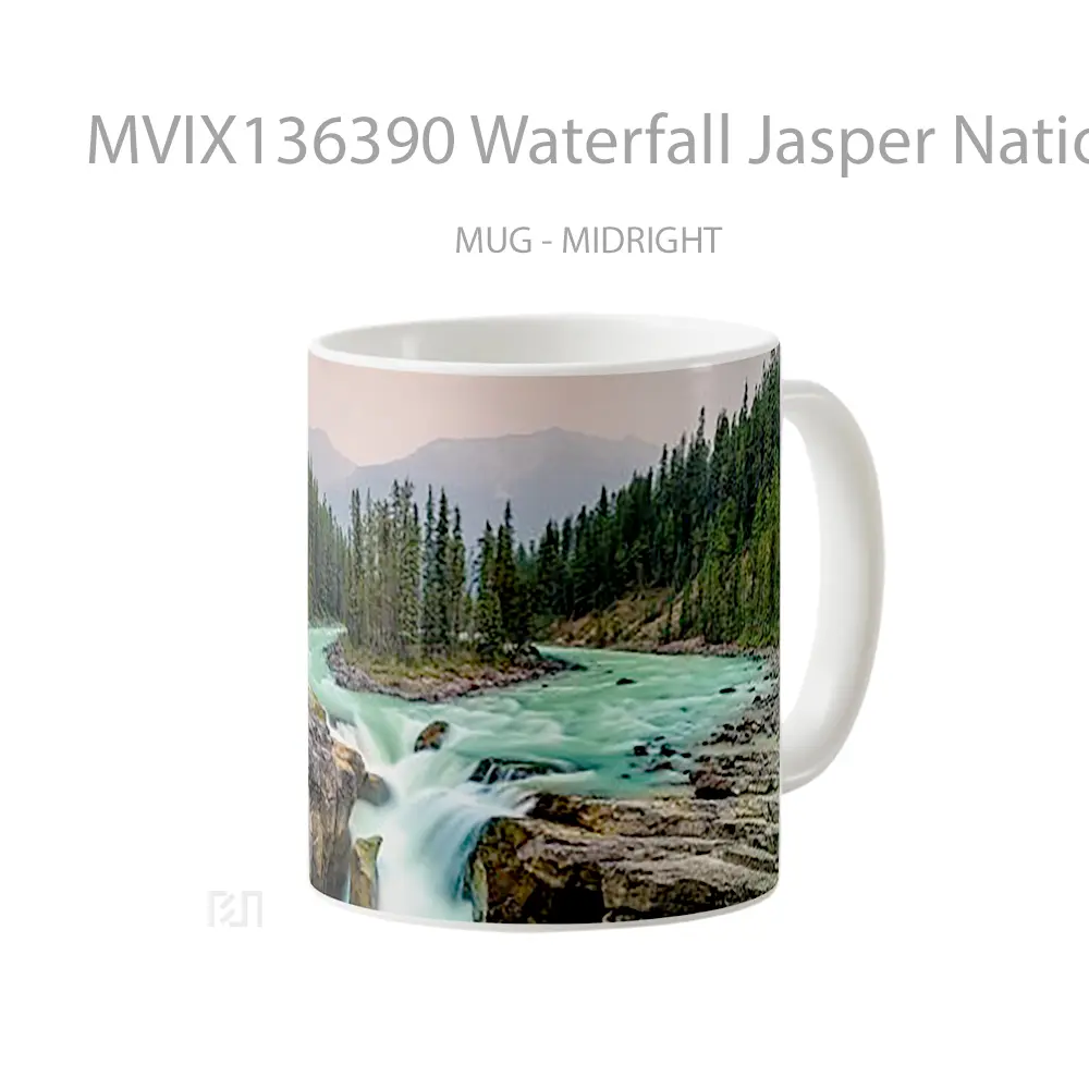 Mug Waterfall Jasper National Park Canada Gelas Pemandangan Alam - All-side / Desain