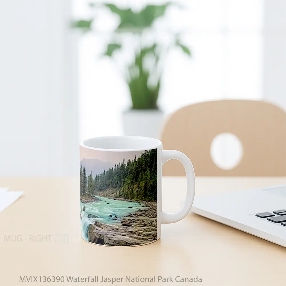 Mug Waterfall Jasper National Park Canada Gelas Pemandangan Alam - All-side / Desain