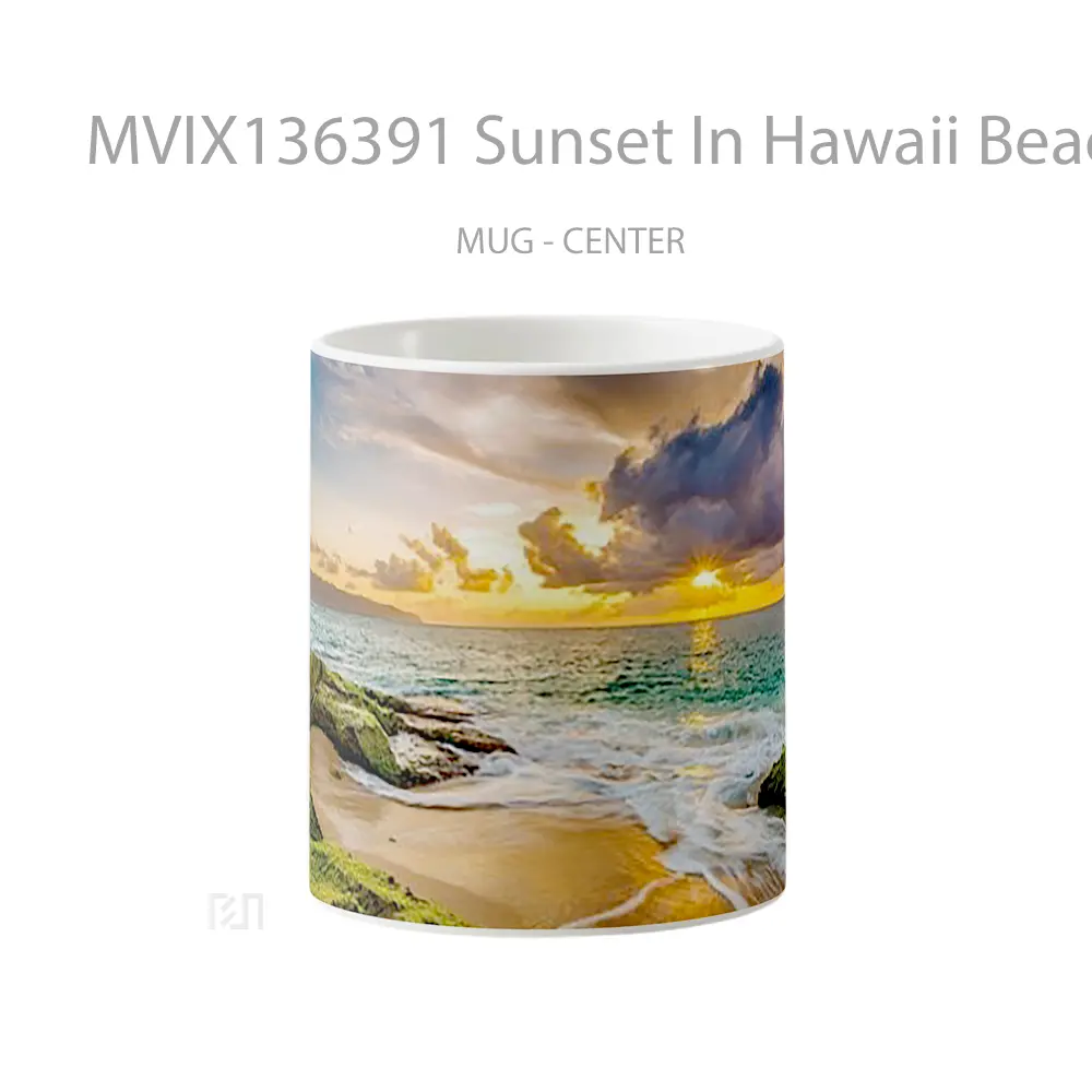 Mug Sunset In Hawaii Beach Gelas Pemandangan Alam