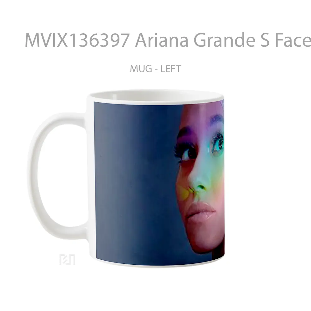 Mug Ariana Grande S Face With Colors Gelas Selebriti - All-side / Desain