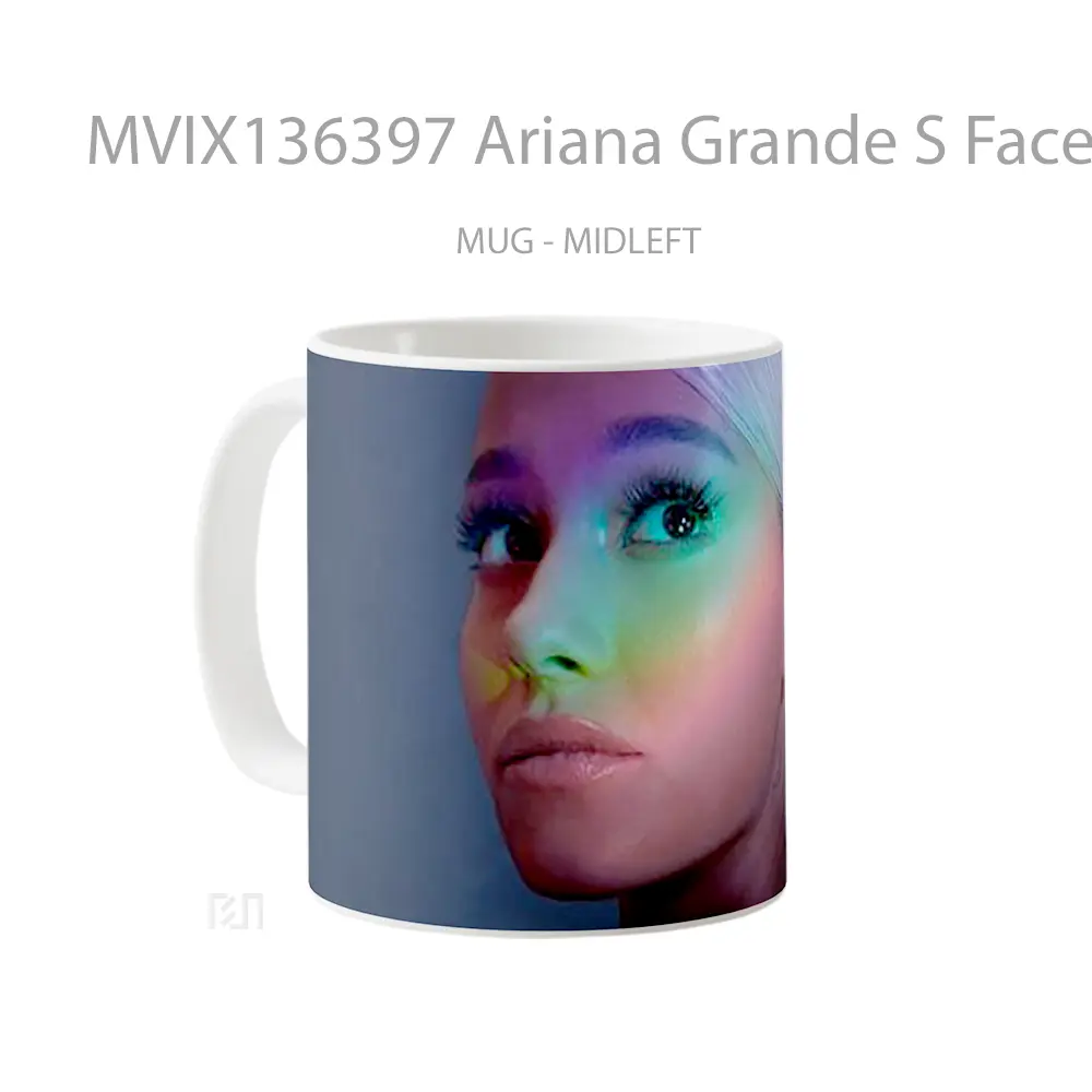 Mug Ariana Grande S Face With Colors Gelas Selebriti - All-side / Desain