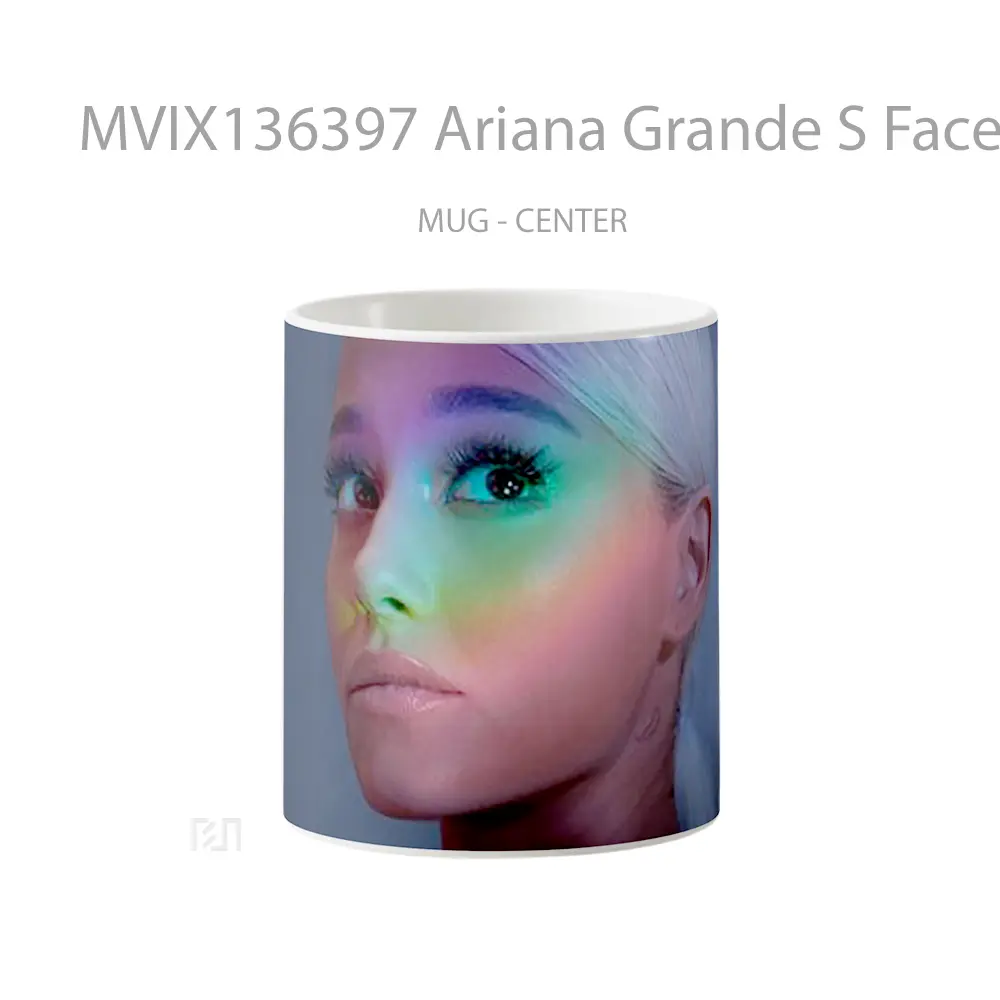 Mug Ariana Grande S Face With Colors Gelas Selebriti