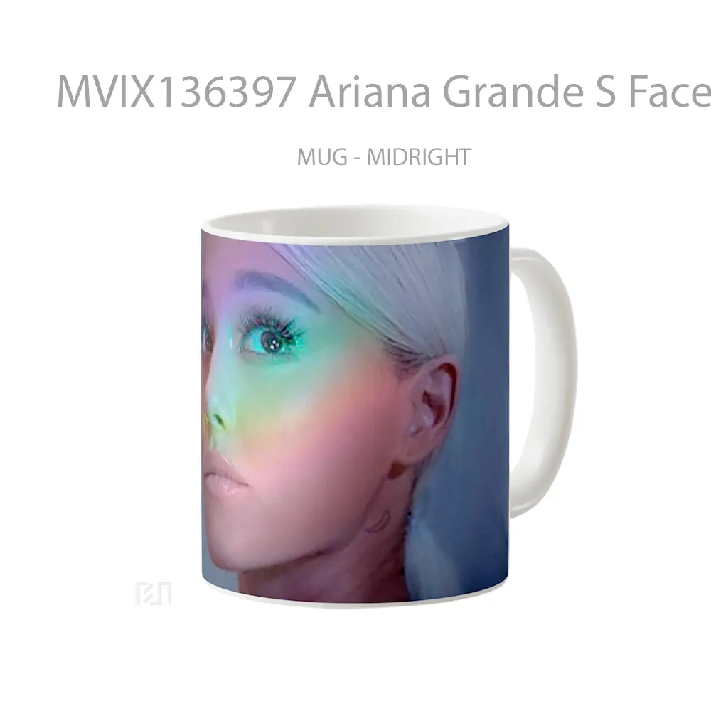 Mug Ariana Grande S Face With Colors Gelas Selebriti - All-side / Desain