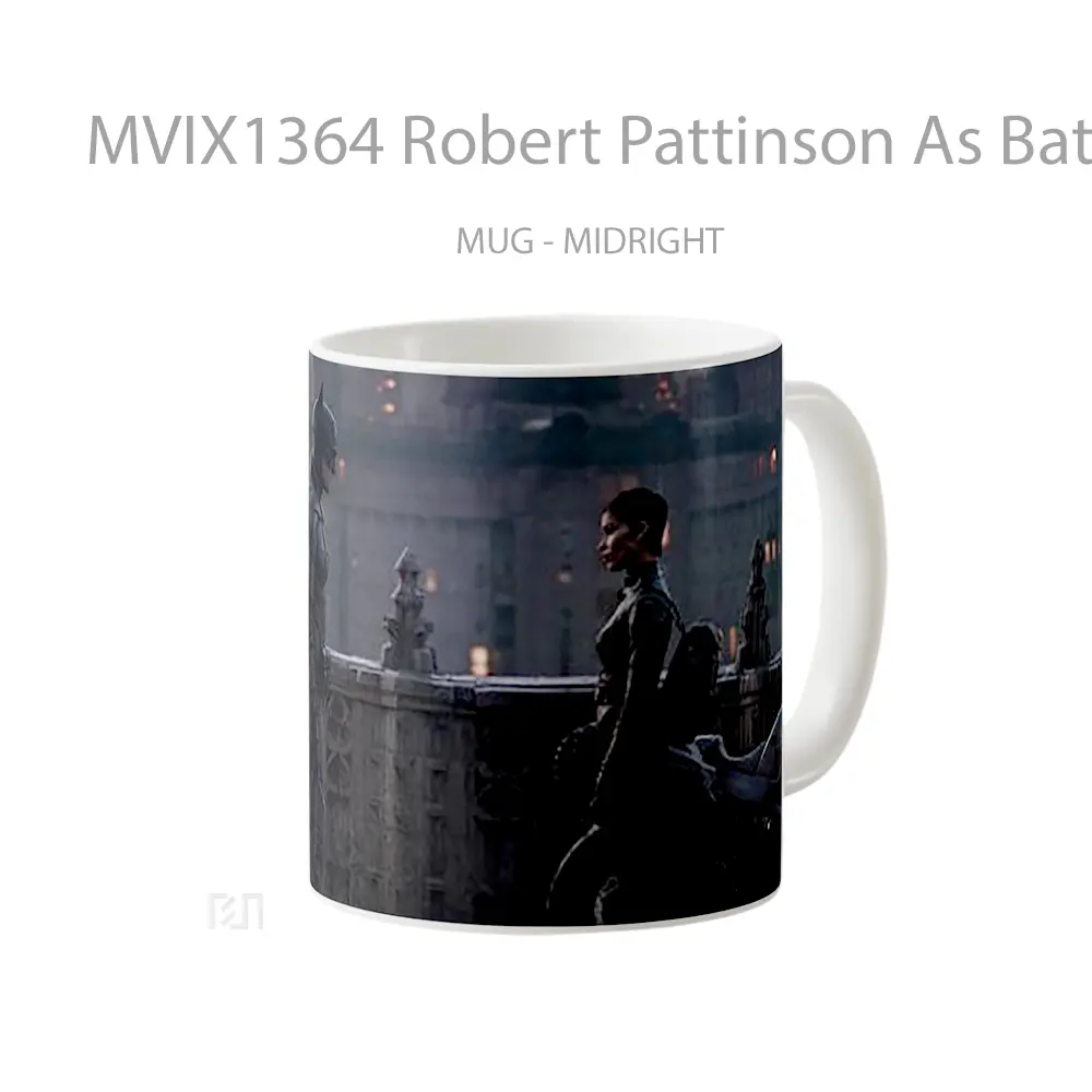 Mug Robert Pattinson As Batman And Zoe Kravitz As Catwoman Gelas Superhero - All-side / Desain