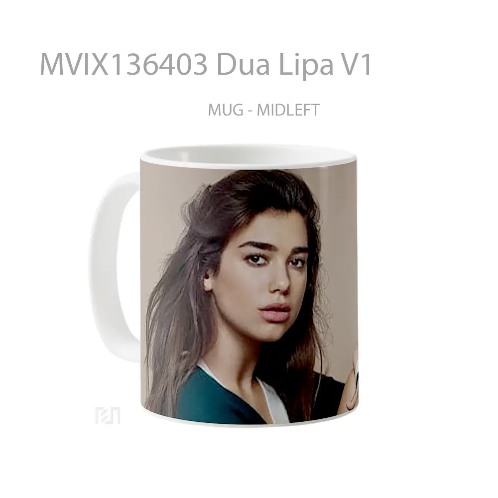 Mug Dua Lipa V1 Gelas Selebriti - All-side / Desain
