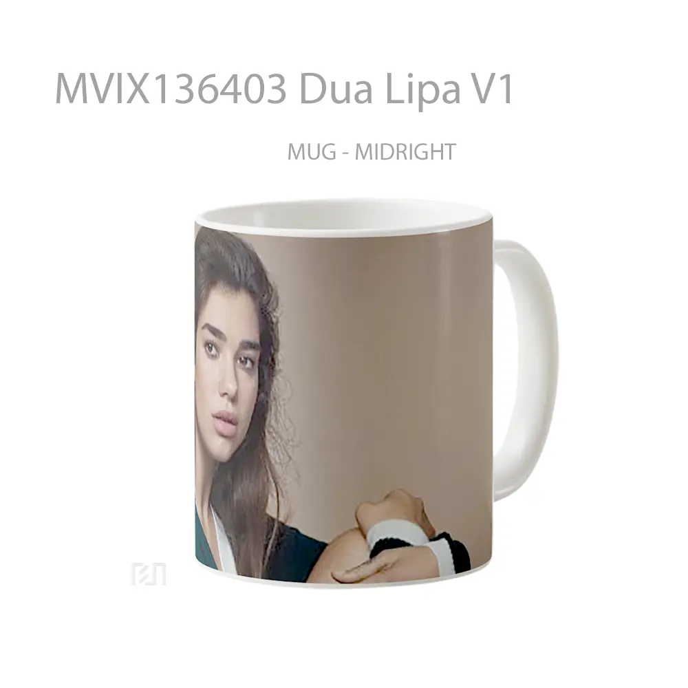 Mug Dua Lipa V1 Gelas Selebriti - All-side / Desain