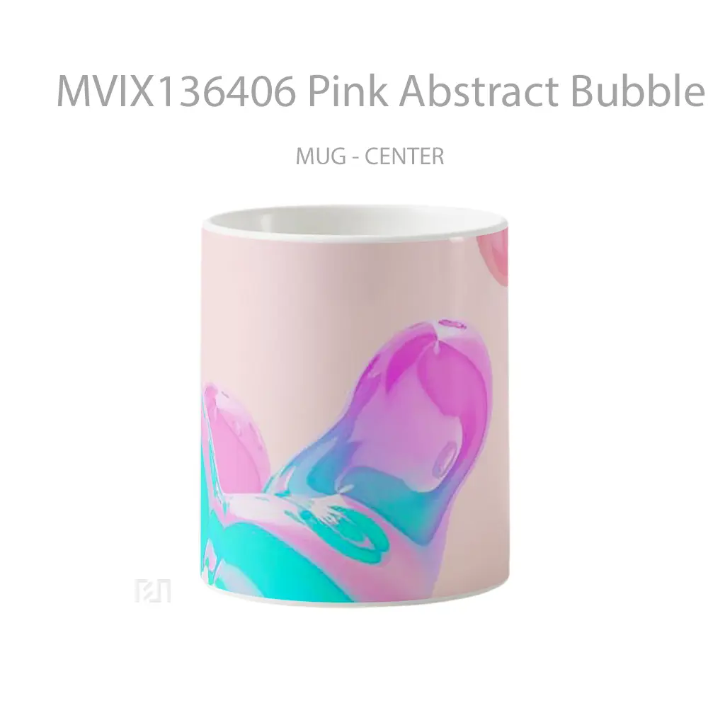 Mug Pink Abstract Bubbles Gelas Seni Modern