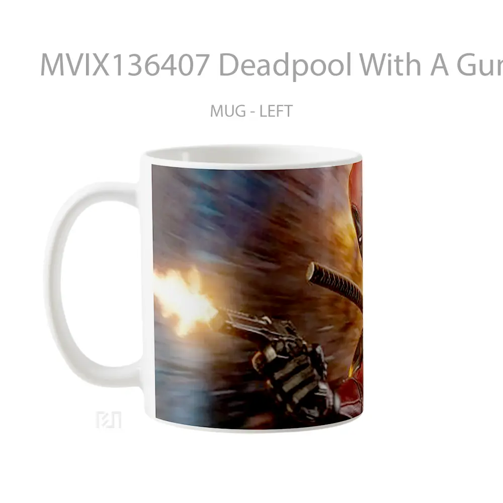 Mug Deadpool With A Gun Gelas Superhero - All-side / Desain